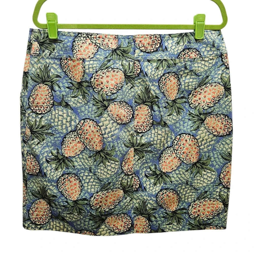 Talbots Petites Pineapple Print Skirt - Blue, Pink,‎ Green - Size 14P